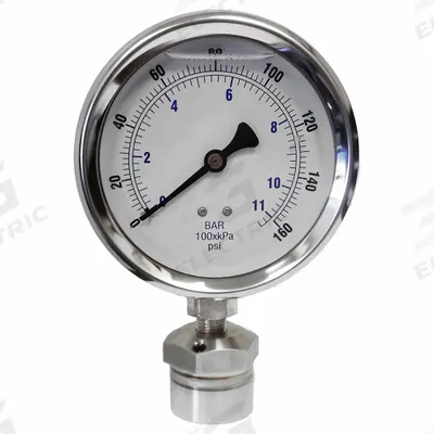 KODIAK CONTROLS Pressure Gauge: 0 psi to 160 psi, KC301, 4 in Dial, 316 Stainless Steel - Dial Pressure Gauges with 316 SS Female-Threaded Mini-Seal
