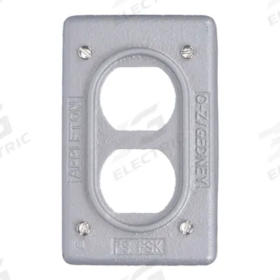 APPLETON ELECTRIC Weatherproof Cover: Malleable Iron, FD/FS, Duplex Receptacles, 1 Gangs - Iron Weatherproof Electrical Box Covers