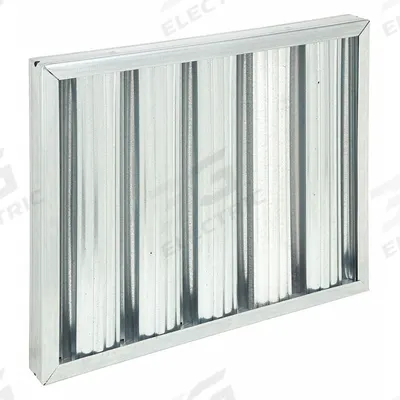 GRAINGER Grease Filter: 16 in x 20 in x 2 in, Galvanized Steel - Grease Collection Baffle Air Filters