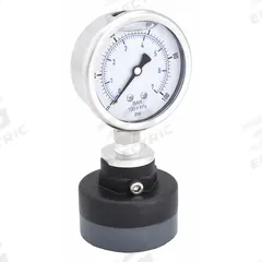 KODIAK Pressure Gauge with Diaphragm Seal: 0 psi to 100 psi, KC301, 2 1/2 in Dial, PTFE, PVC, Bottom (MPN KC301L25100/PLDS-PVC-T11). Key specifications — Brand: KODIAK; Gauge Case Liquid: Glycerin; Seal Fill Liquid: Mineral Oil; Gauge Case Material: 304 Stainless Steel; Seal Lower Housing Material: PVC; Accuracy: ±1.60%; Gauge Wetted Parts: Stainless Steel.