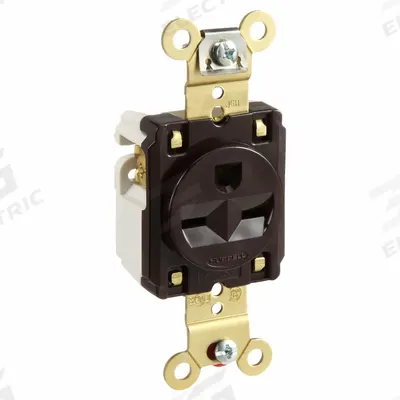 HUBBELL Receptacle: Single, 6-15, Brown, 250V AC, 15 A, 2 Pole / 3 Wire (MPN HBL5661) - General Purpose Receptacles