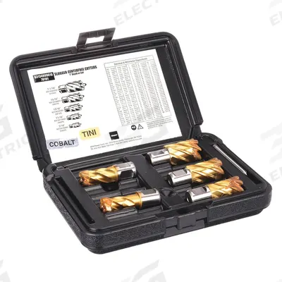 SLUGGER BY FEIN Annular Cutter Set: 1 in Max Cutting Dp, Pilot Pin Included, TiN, Cobalt - Annular Cutter Sets
