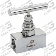 HAM-LET Plumbing Needle Valves: Inline Valve Body, 316 Stainless Steel, Screw-In Bonnet, FNPT x FNPT (MPN H-99S-10-SS-N-NR-3/8). Key specifications — For Media: Liquid; Standards: ISO 15848-1; Brand: HAM-LET; Valve Series: H99; Stem Type: Non-Rotating; Connection Gender - Side 2: Female; Connection Gender - Side 1: Female; Connection Type - Side 1: NPT.