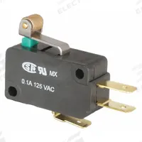HONEYWELL Miniature Snap Action Switch: Roller Lever Actuator, 1NO/1NC, Quick Connect (MPN V7-2S17D8-201). Key specifications — AC Contact Rating: 0.1 A @ 125 V; Electrical Connection: Quick Connect; Series: V7; Brand: HONEYWELL.