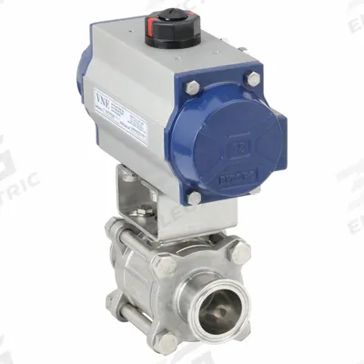 APPROVED VENDOR Pneumatically Actuated Two-Way Ball Valve: 1 1/2 in - 3-A Certified Stainless Steel Pneumatically-Actuated Ball Valves