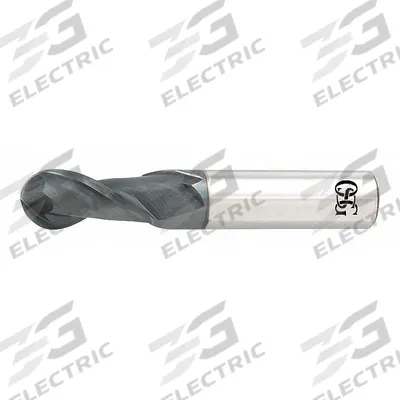 OSG Ball End Mill: Carbide, TiAlN Coated, 2 Flute, 22 mm Mill Dia, 38 mm LOC - Carbide Ball End Mills for Stainless Steel & Super Alloys