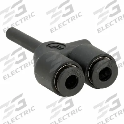 LEGRIS Push-Fit Wye Fitting: 1/8 in OD x 1/8 in OD x 1/8 in OD Size - Nylon & Nickel-Plated Brass Tube Fittings