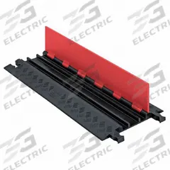 CHECKERS Cable Protector Standard Ramp: 3 Channels, Hinged, 3/4 in Max Cable Dia, 13 3/4 in Wd (MPN GD3X75-ST-O/B). Key specifications — Brand: CHECKERS; Color: Black/Orange; Component: Cable Ramp-Straight Section; Material: Polyurethane.