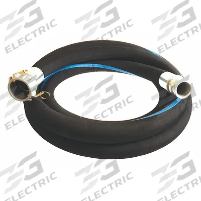 CONTINENTAL Water Suction and Discharge Hose: 1 1/2 in Hose Inside Dia., 150 psi, Black - EPDM Water Suction & Discharge Hose Assemblies with EPDM Cover with Spiral-Plied Synthetic Fabric & Wire Helix Reinforcement