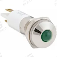APPROVED VENDOR Raised Panel Light: 10 mm Panel Mounting Hole Dia, LED, Green, Raised Head, M10 (MPN 24M083). Key specifications — Brand: APPROVED VENDOR; Electrical Connection: 0.11 Male Quick Disconnect.