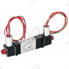 AVENTICS Solenoid Air Control Valve: Series L2, Double Solenoid, Five-Way / Two-Position, 24V DC (MPN L23XX452BP00061). Key specifications — attr1077526: L23XX452BP00061; attr1077589: Non-Locking; attr1077598: Solenoid Air Control Valve; attr1077600: Solenoid Return.