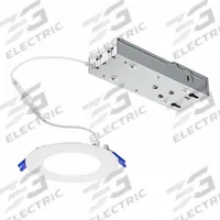 LIGHTOLIER LED Recessed Downlight: 3 in Dia, 370 lm_500 lm, 2700K/3000K/3500K/4000K/5000K, 8 W (MPN FD3RSLMZ10SCTUW). Key specifications — Trim Color: White; LED Replacement For: 60W INC; Dimmable: Yes; Color Temperature: 2700K; Brand: LIGHTOLIER; Voltage: 120 to 277V AC.