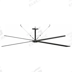 HUNTER INDUSTRIAL Ceiling Fan: 148,341 cfm Airflow, 20 ft Blade Dia, Variable Speeds, 240V AC, ECO (MPN E20-23P-IP-MD). Key specifications — Voltage: 240V AC; Light Kit: No; Series: ECO; Number of Speeds: Variable; Phase: Three; Current: 3.5 A; Brand: HUNTER INDUSTRIAL.