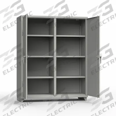 STRONG HOLD Storage Cabinet: 60 in x 24 in x 75 in, 6 (6) Adj Shelves, 2 Doors, Legs - Shelf-Style Shift Cabinets