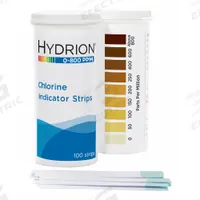 HYDRION Chlorine Test Strips: Free Chlorine, 0 to 800 ppm Free Chlorine, Strip, 600 Tests (MPN CH-800). Key specifications — Test Form: Strip; Brand: HYDRION; Parameter Measurements Included: 0 to 800 ppm Free Chlorine.