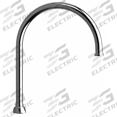 CHICAGO FAUCETS Spout: Spout, Gooseneck, Swivel Spout, Brass, Polished Chrome - Gooseneck Faucet Spouts
