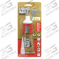 LIQUID NAILS Construction Adhesive: Projects, 4 fl oz, Tube, White, 70 g/L VOC Content Wt (MPN LN-700). Key specifications — Adhesive Color: White.