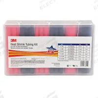 3M Heat Shrink Tubing Kit: 42 Pieces, 1/2 in/1 in/3/4 in, 3:1, 6 in, Polyolefin, Black/Red (MPN EPS300-1/2 TO 1-BLACK&RED-5-42 PC KITS). Key specifications — I.D. Before Shrinking: 3/4 in; Shrink Ratio: 3:1; Length: 6 in; Includes: (6) 1 in; Color: Red; Use With Wire Size: 6 AWG to 500 MCM; Shrink Tubing Kit Type: Heat Shrink Tubing Kit; Brand: 3M.