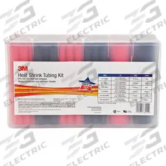3M Heat Shrink Tubing Kit: 42 Pieces, 1/2 in/1 in/3/4 in, 3:1, 6 in, Polyolefin, Black/Red (MPN EPS300-1/2 TO 1-BLACK&RED-5-42 PC KITS). Key specifications — I.D. Before Shrinking: 3/4 in; Shrink Ratio: 3:1; Length: 6 in; Includes: (6) 1 in; Color: Red; Use With Wire Size: 6 AWG to 500 MCM; Shrink Tubing Kit Type: Heat Shrink Tubing Kit; Brand: 3M.