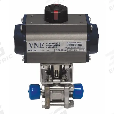 APPROVED VENDOR Pneumatically Actuated Two-Way Ball Valve: 3 in, 316 Stainless Steel - 3-A Certified Stainless Steel Pneumatically-Actuated Ball Valves