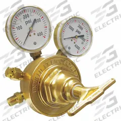 UNIWELD Stage Regulator: Single Stage, CGA 540 Inlet, 9/16"-18 M RH Outlet, 125 psig, Oxygen (MPN RV8010). Key specifications — Brand: UNIWELD; Manufacturer Part Number: RV8010; Diaphragm Material: Stainless Steel; Outlet Connection: 9/16"-18 M RH; Inlet Connection: CGA 540.