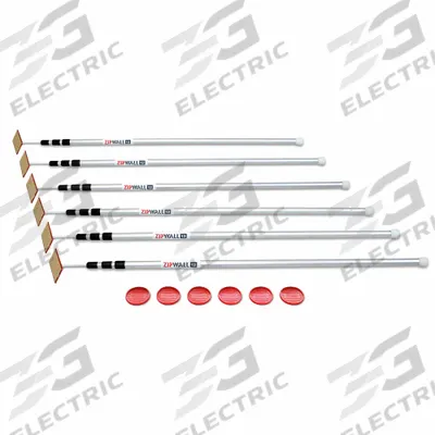 ZIPWALL Dust Barrier System: Telescoping Pole, Telescoping, 4.58 ft Min Extension Ht - Dust Barrier Poles