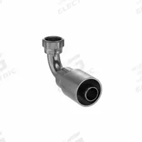 PARKER Hydraulic Crimp Fitting: Steel x Steel, 90° Elbow, -20 For Hose Dash Size, ORS x Crimp (MPN 1J977-16-20). Key specifications — Fitting Gender: Female x Genderless; Fitting Connection Type: ORS x Crimp; For Hose Dash Size: -20; Thread Size: 0.511"-27; Brand: PARKER.