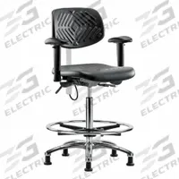 ESD Task Chair: Polyurethane, Arms Included, Ht Range 24 1/2 in to 34 3/4 in, 16 in Seat Wd, Adj (MPN BR-ESD-PHBCH-CR-T1-A1-CF-EG). Key specifications — Foot Support: Yes; Back Tilt Backward: 13.5°; Back Tilt Forward: 10.5°; Base Material: Aluminum; Brand: APPROVED VENDOR; Product Type: Cleanroom Task Chair; Cleanroom Class: ISO 5; ESD-Safe: ESD-Safe.
