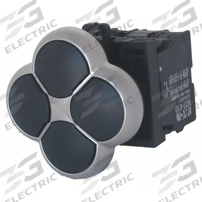 EATON Flush Push Button: Non-Illuminated, 4 Button, Flush Profile - Multihead Push-Button Operators