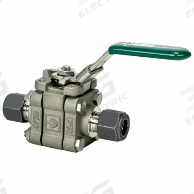 Parker Manual Two-Way Ball Valve: 3/8 in, 316 Stainless Steel, Straight, Sweat x Sweat - Straight-Body Stainless Steel Ball Valves