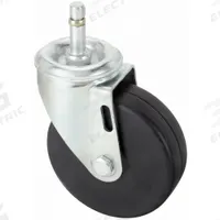 APPROVED VENDOR Stem Caster: Swivel, No Brake, 4 in Wheel Dia., 1 1/4 in Wheel Wd, 5 in Mounting Ht (MPN P12S-R040D-SG1). Key specifications — attr1111099: APPROVED VENDOR; attr1111095: Black; attr1176855: Swivel.
