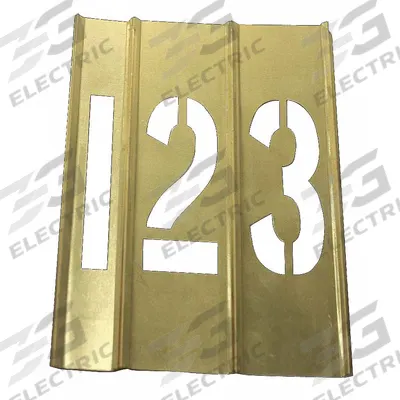 APPROVED VENDOR Stencil Set: 0 to 9/Dash (-)/Period (.), 1 in Character Ht, Brass - Brass Interlocking Stencil Sets