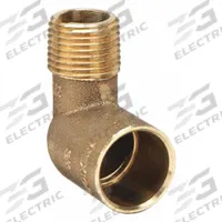NIBCO Sweat Fitting Elbow: 3/4 in CTS x 1/2 in Pipe, Cup x MNPT, Bronze (MPN 707-4R-LF 3/4X1/2)