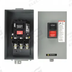 SQUARE D Manual Motor Starter: Non-Reversing, 3 Poles, 18 A, NEMA Size M-0, Thermal Protection (MPN 2510MBA2). Key specifications — Maximum Voltage Rating: 600V AC; Brand: SQUARE D; Thermal Units Required: 3 (Not Included).
