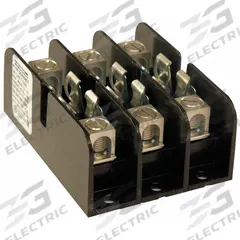 MERSEN Fuse Block: Open Block Design, 3 Pole, 300 V AC, Box Lug, Non-Indicating (MPN 30608T). Key specifications — Brand: MERSEN.
