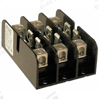 MERSEN Fuse Block: Open Block Design, 3 Pole, 300 V AC, Box Lug - Fuse Blocks for UL Class T Fuses