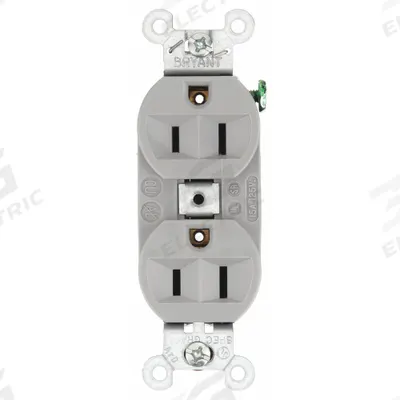 BRYANT Receptacle: Duplex, 5-15, Gray, 125V AC, 15 A, 2 Pole / 3 Wire (MPN 5262BGRY) - General Purpose Receptacles