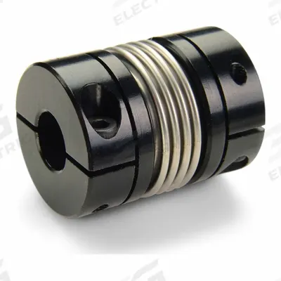 RULAND MANUFACTURING Bellows Coupling: 45 mm Bore Dia 1, 1 1/4 in Bore Dia 2 - Clamp-On Bellows Shaft Couplings for Round Shafts