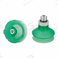 SCHMALZ Vacuum Pad Assembly: 1.5 Folds, G1/4 in, 48 mm Pad Dia, Elastodur ED, Green, 37.2 mm Pad Ht (MPN 10.01.06.03498). Key specifications — attr1019194: 10.01.06.03498; attr1019196: SCHMALZ; attr1019197: 65 A.