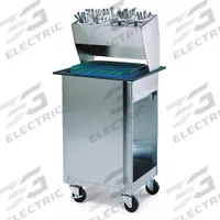 LAKESIDE Tray Dispenser Cart: 150 Trays, 50 7/8 in Overall Ht, 23 3/4 in Overall Lg, NSF Certified (MPN 986). Key specifications — Manufacturer Part Number: 986; NSF Certified: Yes; Caster Type: (2) w/Brake; Enclosed/Open/Partially Enclosed: Partially Enclosed; Material: Stainless Steel; Color: Silver; Product Type: Tray Dispenser Cart; Brand: LAKESIDE.