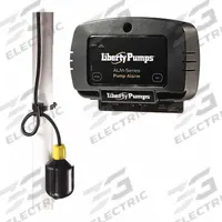 LIBERTY PUMPS High Water Alarm: High Level, 120V AC/9V DC, Auto, 86 dB, Audio/Visual, 3 Alarm Inputs (MPN ALM-2). Key specifications — Brand: LIBERTY PUMPS; Nameplate Voltage: 120V AC; Manufacturer Part Number: ALM-2; Switch Type Included: Tether Float; Battery Backup: Yes.