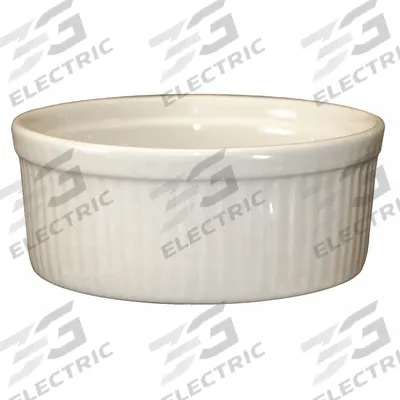 ITI Fluted Ramekin: 8 oz Capacity, Vitrified Stoneware, White, Microwaveable - Ramekins