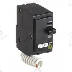 SQUARE D Miniature Circuit Breaker: 15 A, 120V AC, Single Phase, 10kA at 120/240V AC, 2 Poles (MPN QO215SWN). Key specifications — Phase: Single; Amps: 15 A; AC Voltage Rating: 120V AC; Max. AIR Rating: 10kA at 120/240V AC; For Use With: QO Load Centers and NQ Panelboards; Brand: SQUARE D.