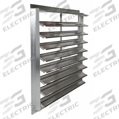 Dayton 42"H-W 5.75"L Alu Wall Backdraft Dampr: For 36 in Fan, Single Panel, 42 in H - Wall-Mount Backdraft Dampers