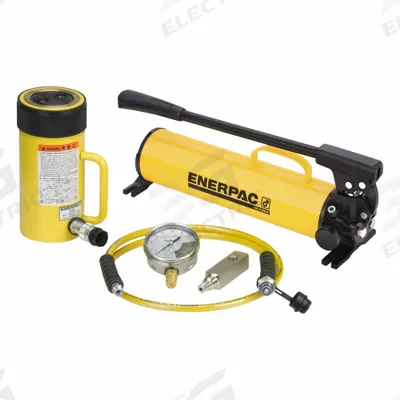 ENERPAC Cylinder and Hand Pump Set: 25 ton Cylinder Nominal Capacity, 14 1/4 in Cylinder Stroke - Standard Ram & Pump Sets