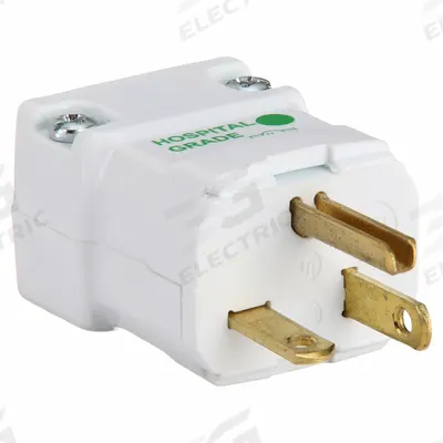 HUBBELL Straight Blade Plug: Hospital Grade, 5-20P, 125V AC, 20 A, 2 Pole, 3 Blade - Hinged Plugs