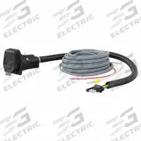 CURT Brake Control Wiring Kit: 4-Way Flat, 7-Way Blade, Plastic, 27 5/8 in Overall Lg, 3 1/8 in Ht (MPN 57186)