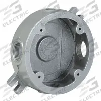 HUBBELL KILLARK Electrical Box: Iron, Round, 1 Gangs, 1/2 in Hub Size, 17 cu in Capacity, Gray (MPN VLJSX-1M). Key specifications — Color: Gray; Brand: HUBBELL KILLARK.