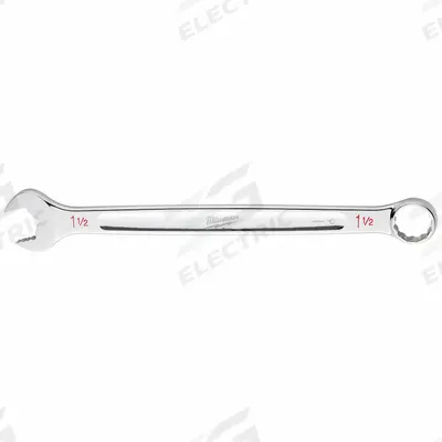 MILWAUKEE Combination Wrench: Steel, Chrome, 1 1/2 in Head Size, 20 1/8 in Overall Lg - SAE 12-Point Combination Wrenches