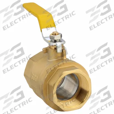 USA INDUSTRIALS Manual Two-Way Ball Valve: 2 in, Brass, Straight, FBSPT x FBSPT - Brass Ball Valves